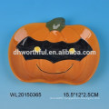 Halloween series ceramic plate with pumpkin design